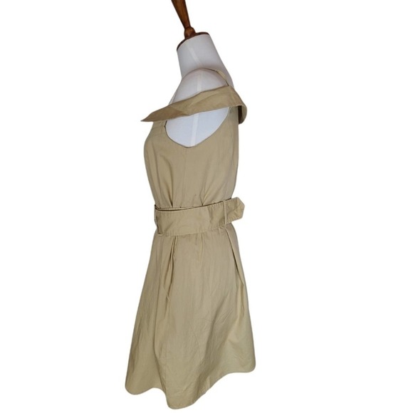 Walter Baker Mustard Cotton Square Neck Belted Y2K Cocktail Mini Dress 2 NWT - Picture 4 of 9